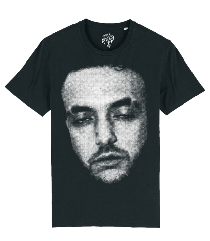 black t-shirt with c tangana face